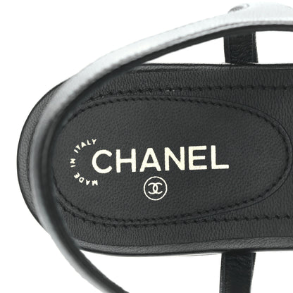Chanel Lambskin Pearl Crystal CC Thong Sandals 37.5 Black 7 of 7