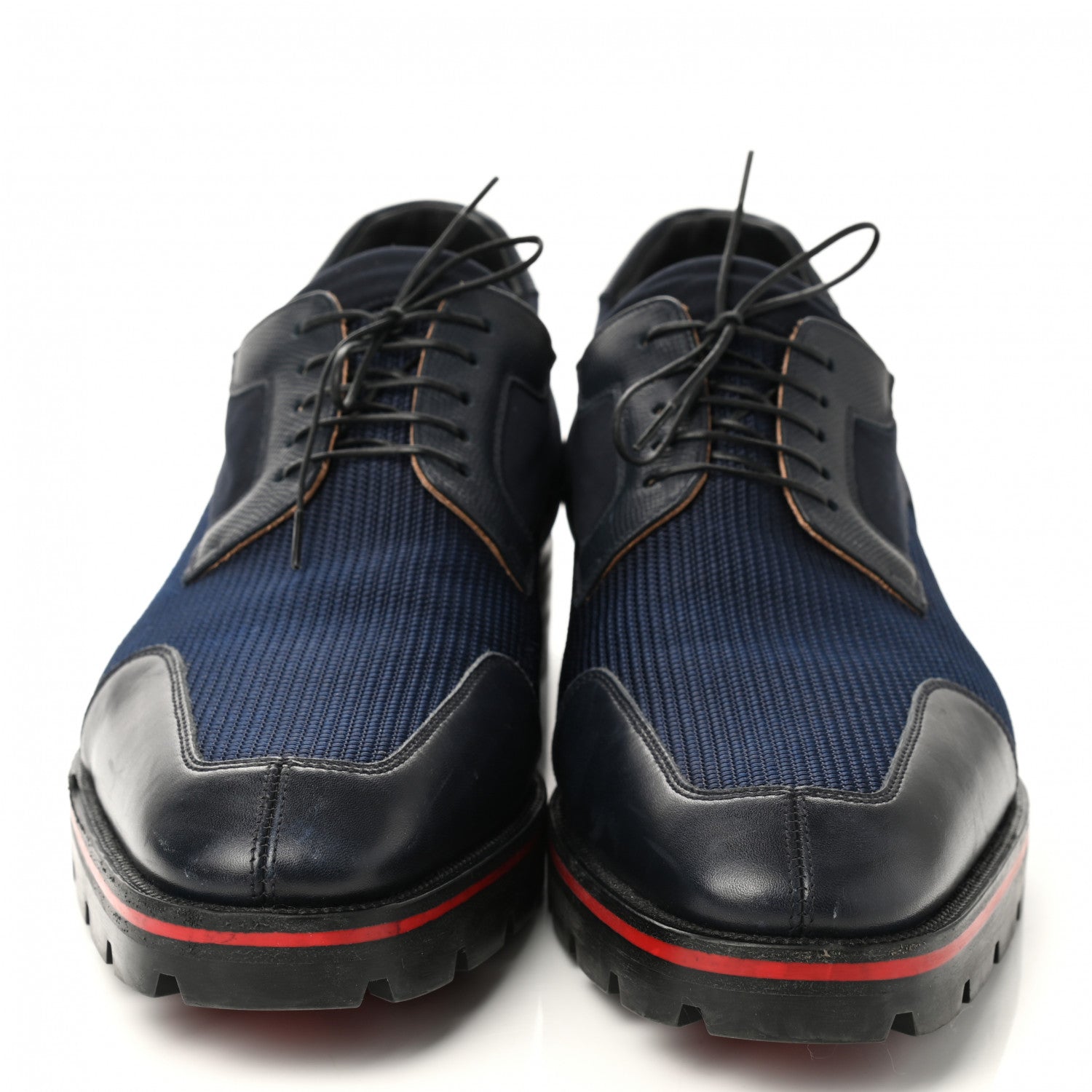 Christian Louboutin Neoprene Calfskin Mika Sky Mens Flats 46 Navy 2 of 11