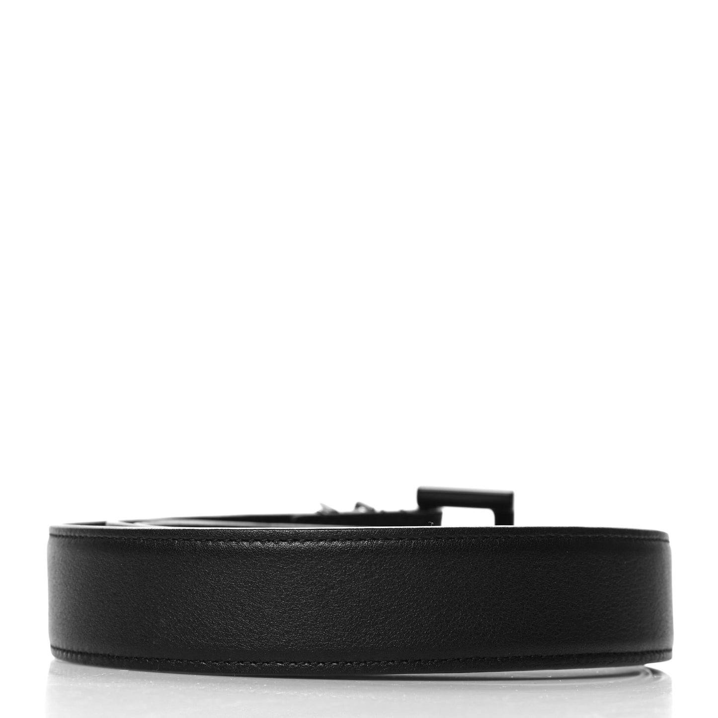 Smooth Calfskin Monogram Square Buckle Belt 90 Black