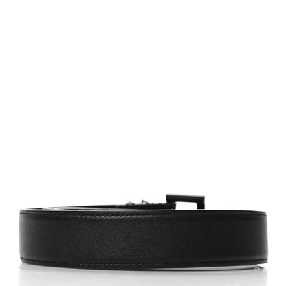 Saint Laurent Smooth Calfskin Monogram Square Buckle Belt 90 Black 2 of 6