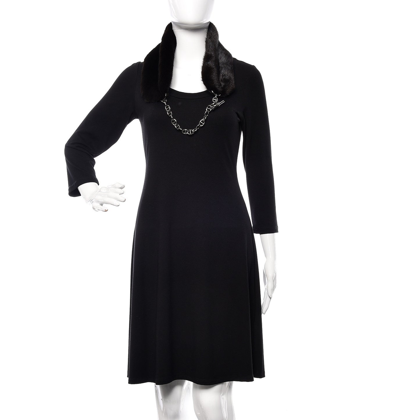 Mink Visone Chaine D'Ancre Collar Scarf Black