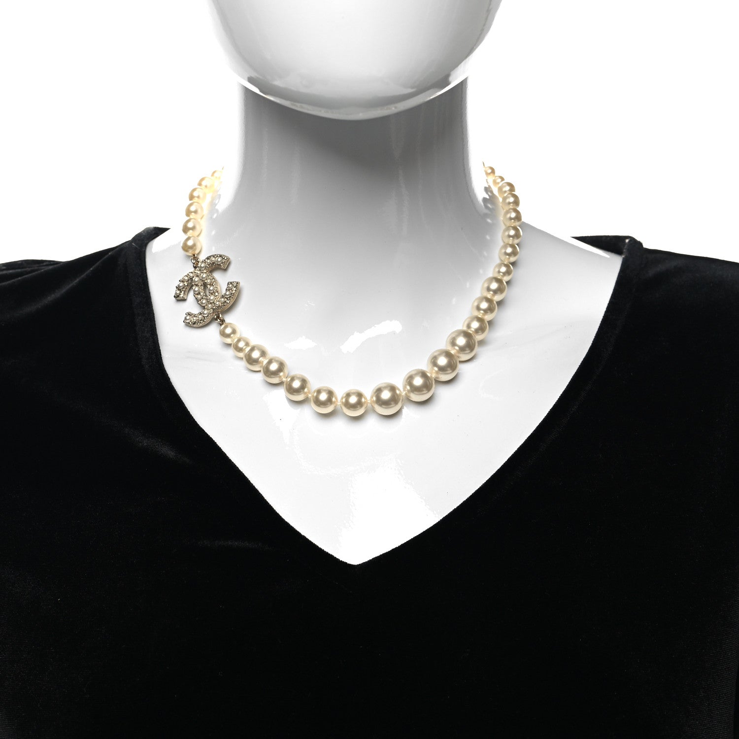 Chanel Pearl CC 100th Anniversary Necklace Light Gold 2 of 5