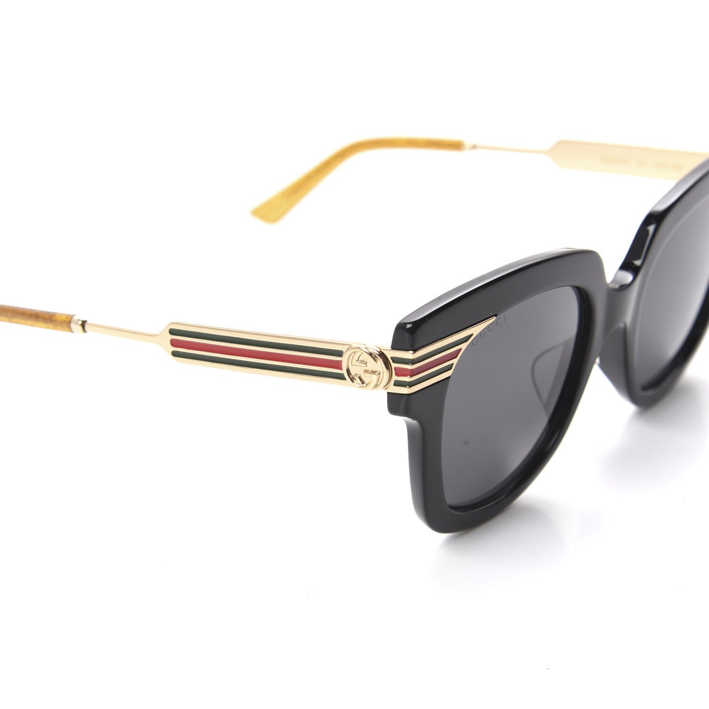 Acetate Square Frame Web Sunglasses GG0281SA Black