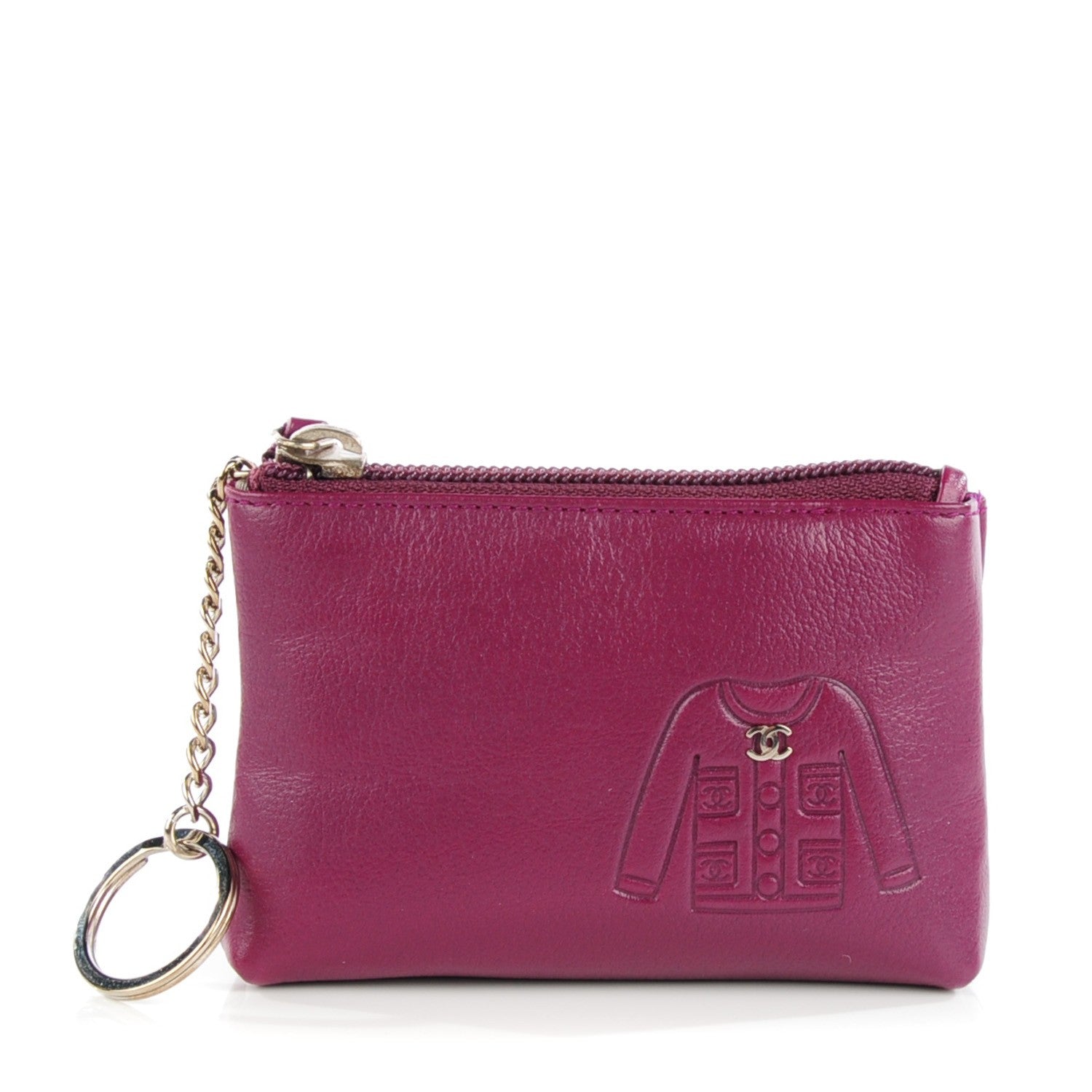 Chanel Goatskin CC Jacket Embossed Coin Purse Light Purple 1 of 7