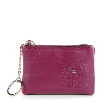 Chanel Goatskin CC Jacket Embossed Coin Purse Light Purple 1 of 7