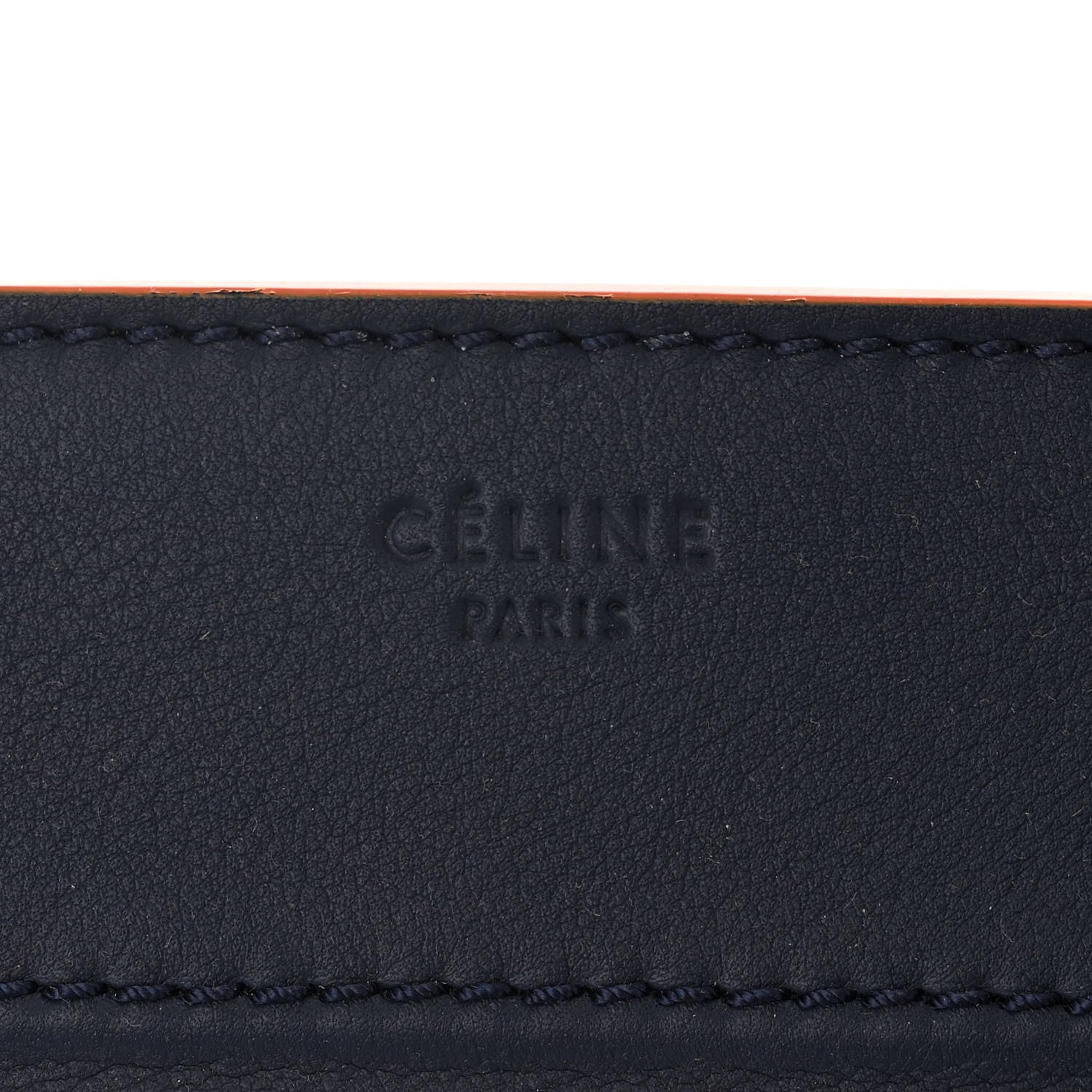 Celine Supple Calfskin Large Phantom Luggage Navy Blue Orange 6 of 10