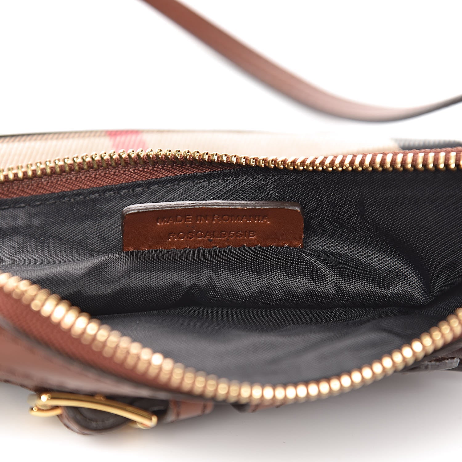 Burberry House Check Bridle Calfskin Peyton Crossbody Tan 8 of 15
