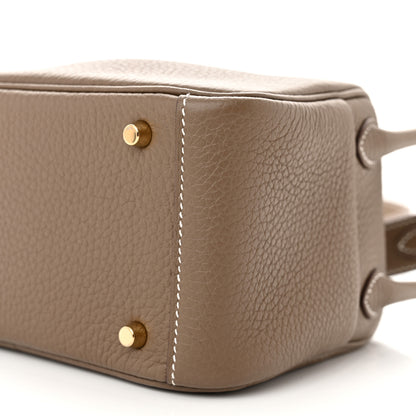 Hermes Taurillon Clemence Mini Lindy 20 Etoupe 10 of 11