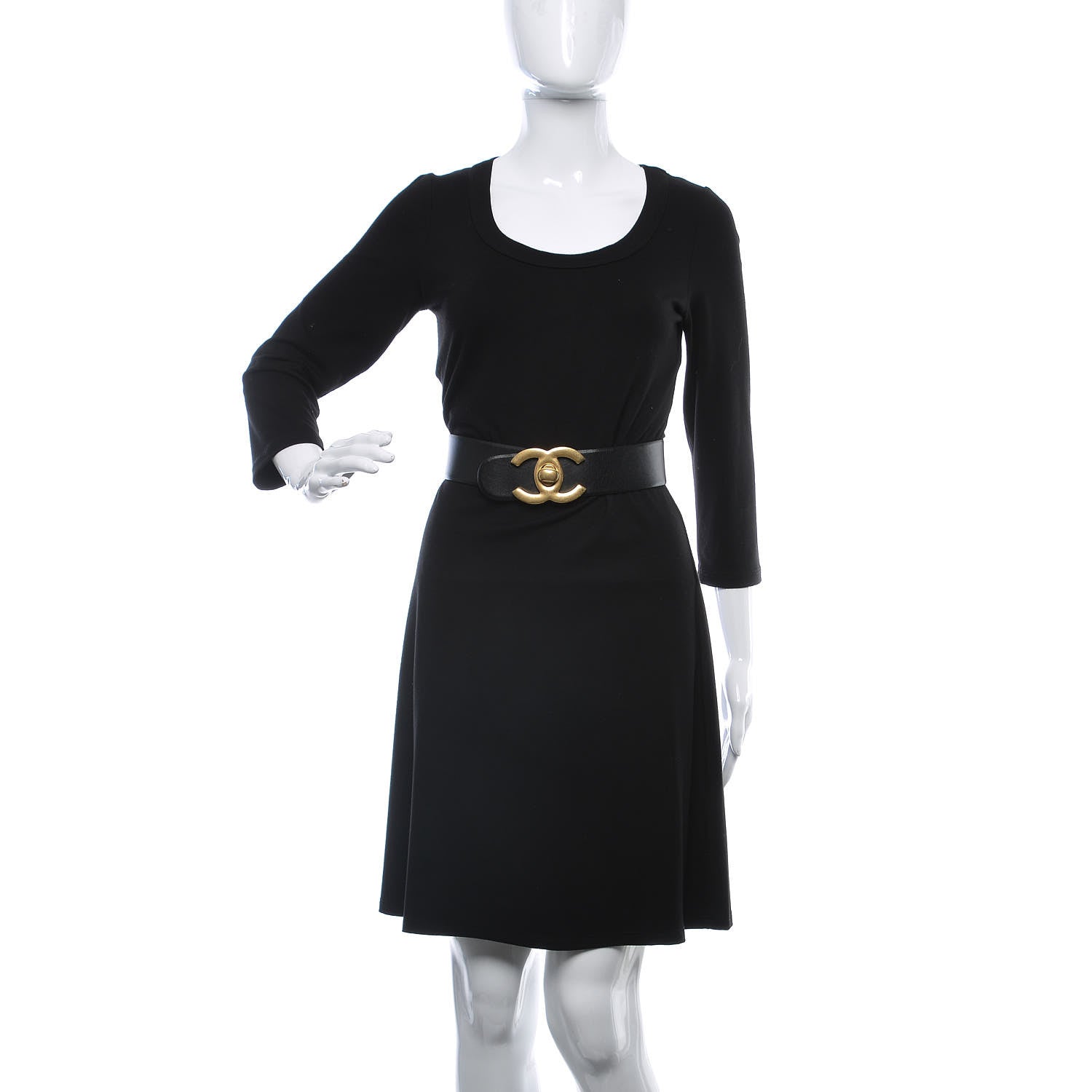 Chanel Calfskin CC Turn Lock Belt 75 30 Black 2 of 6