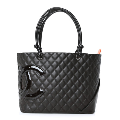 Chanel Calfskin Quilted Large Cambon Tote Brown 1 of 12