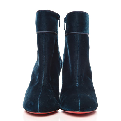 Christian Louboutin Velvet Moulamax 85 Booties 35.5 Petrol 2 of 7