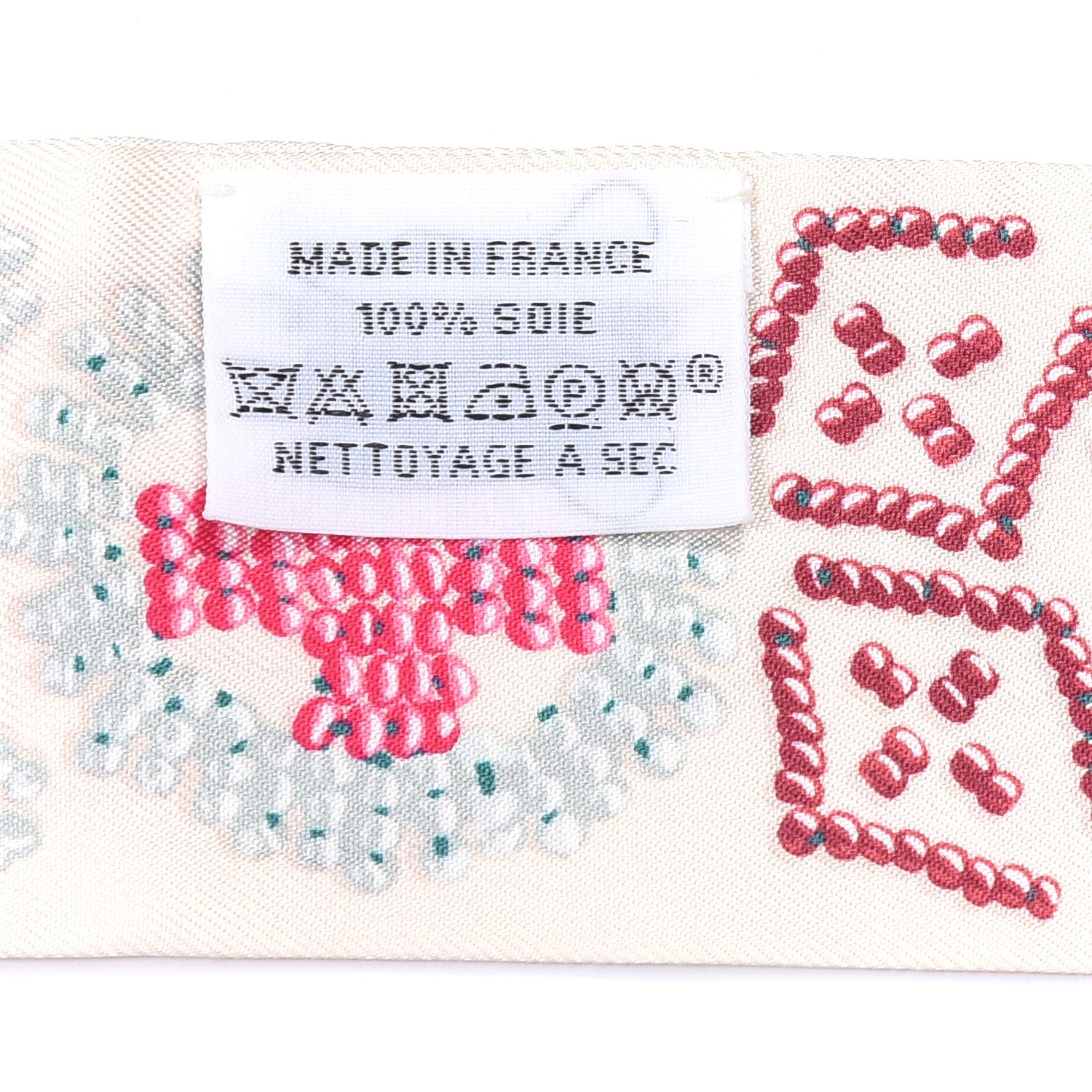 Hermes Silk Kelly En Perles Twilly Creme Framboise 3 of 4