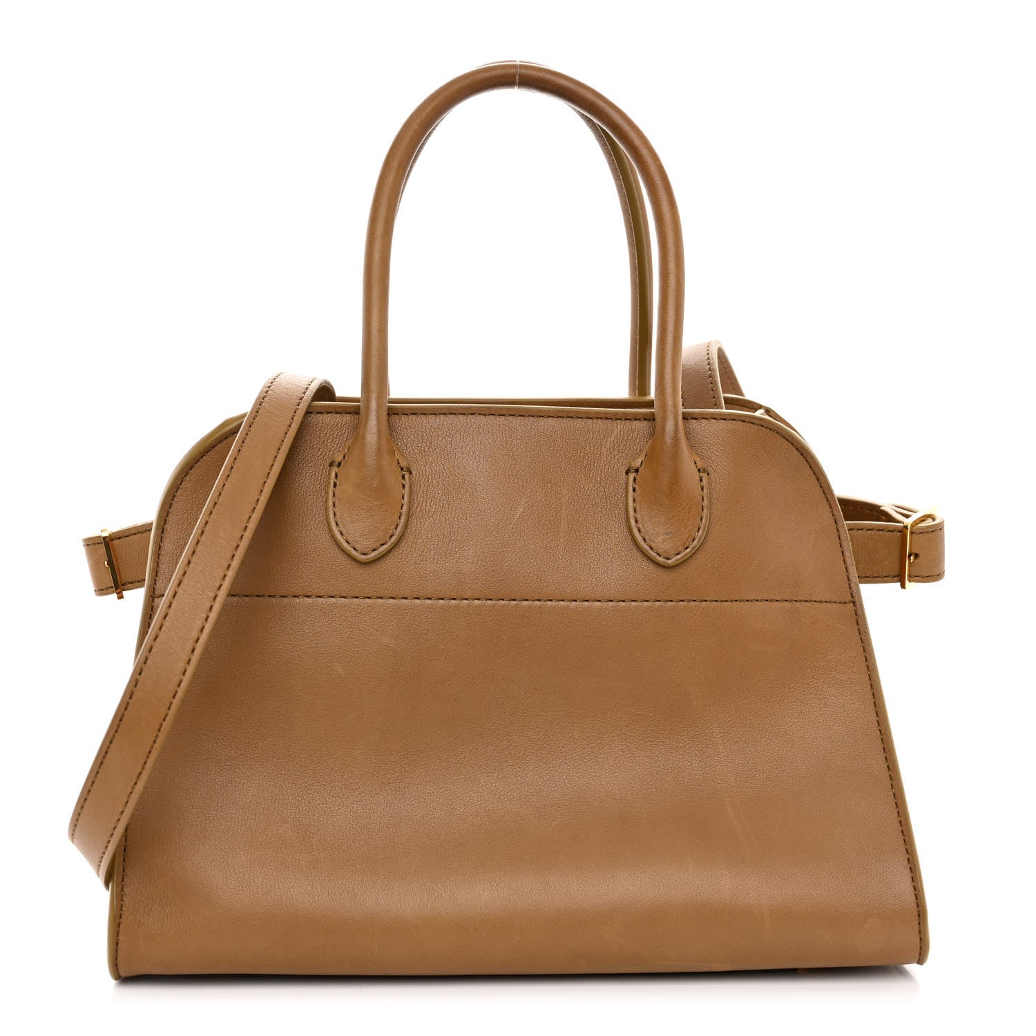 The Row Polished Saddle Calfskin Soft Margaux 10 Bag Muschio 1 of 9