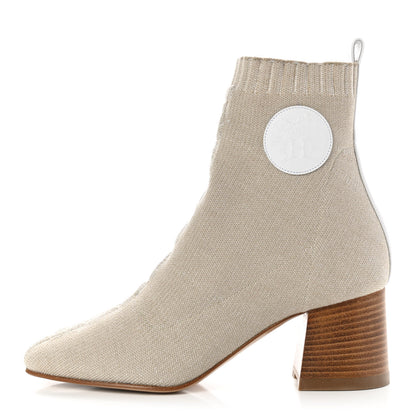 Hermes Knit Calfskin Volver 60 Ankle Boots 36 Nocciola 1 of 9