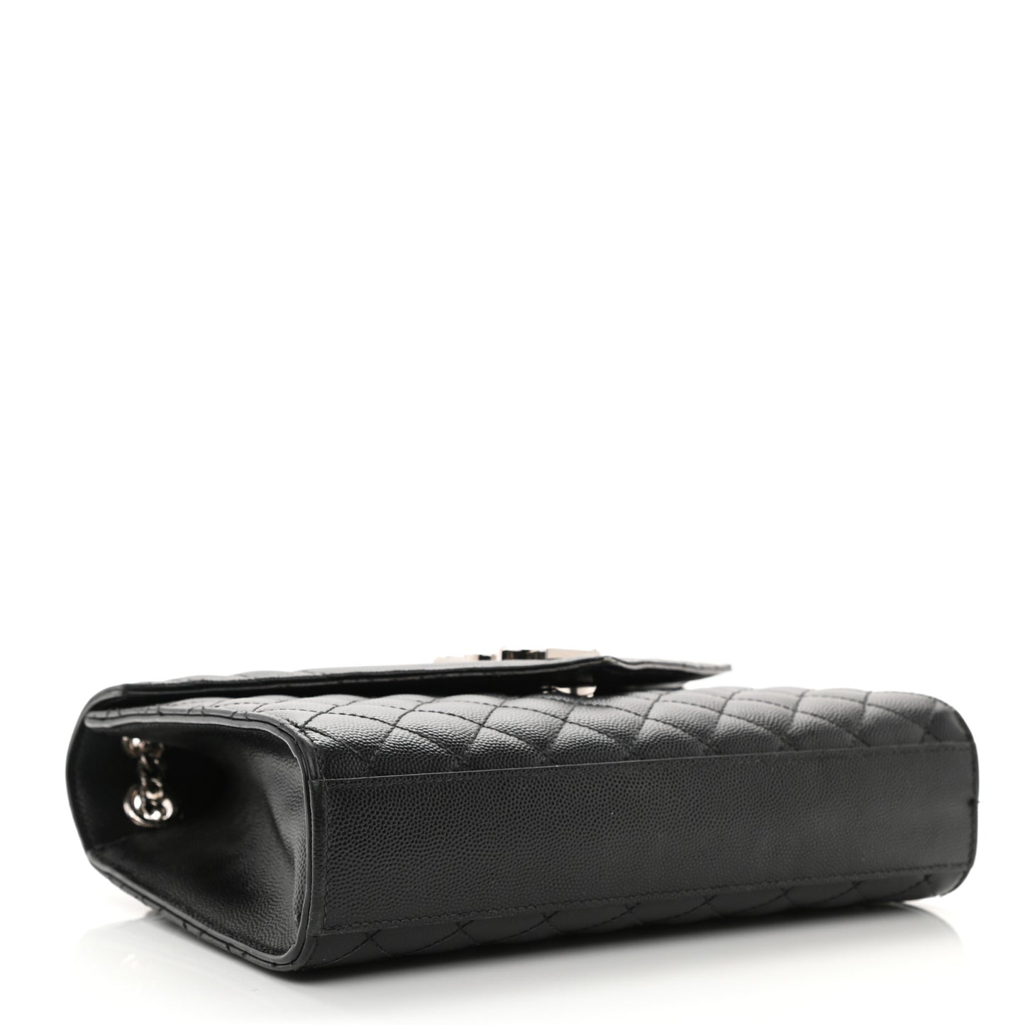 Grain De Poudre Textured Mixed Matelasse Triquilt Medium Monogram Satchel Black