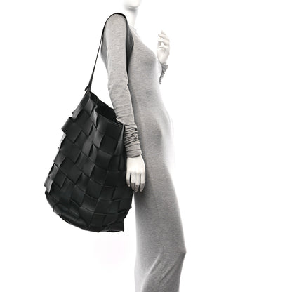 Bottega Veneta Nappa Maxi Intreccio Large Shoulder Bag Black 3 of 10
