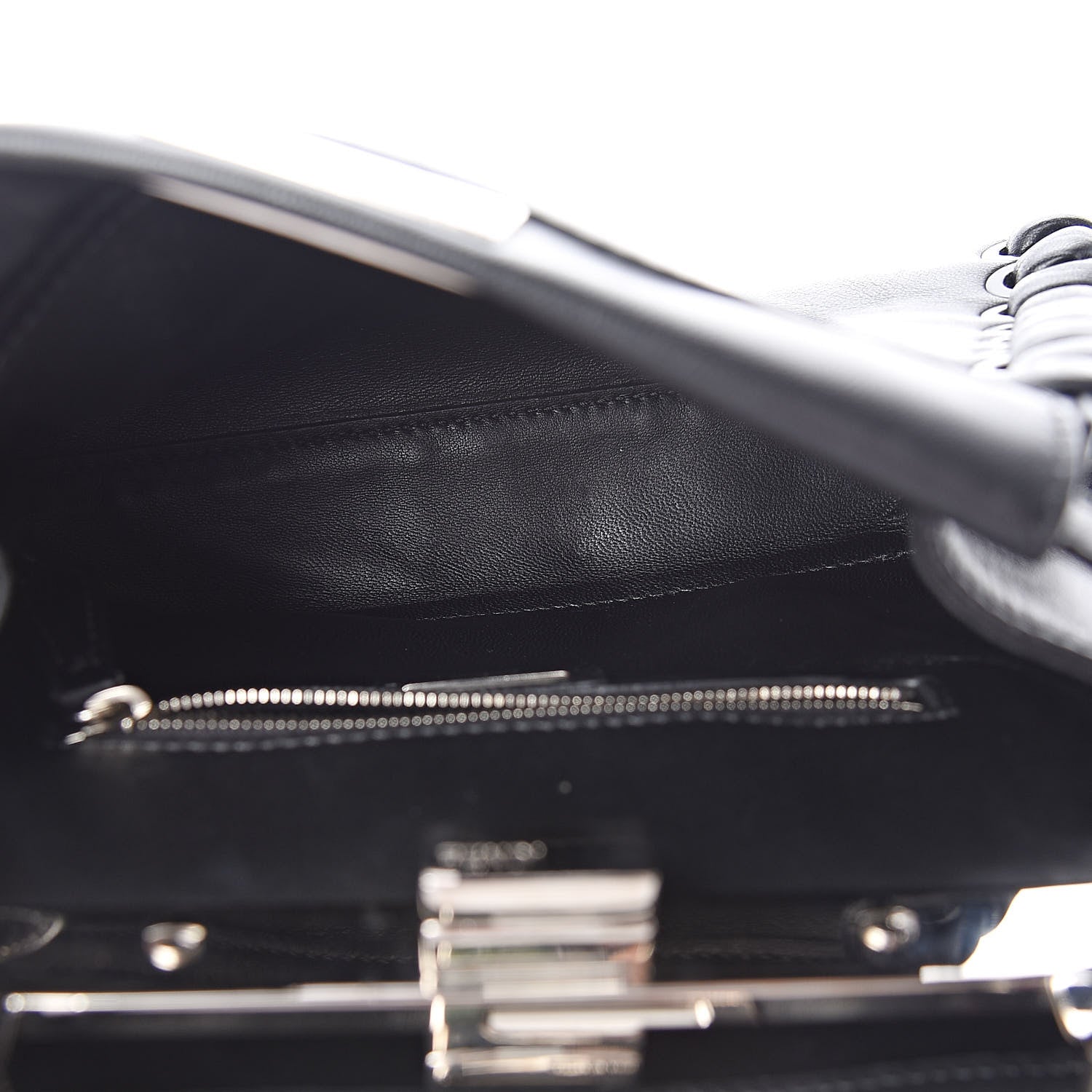Fendi Nappa Lace Up Mini Peekaboo Iconic Satchel Black 5 of 13