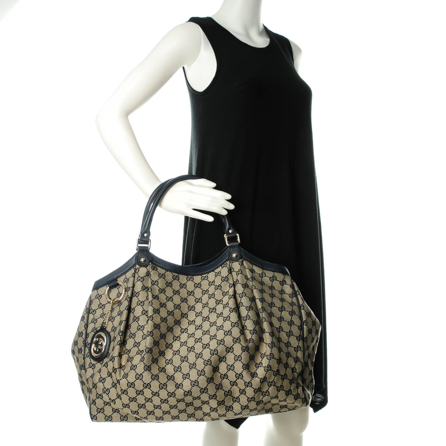 Gucci Monogram Large Sukey Tote Navy 2 of 7