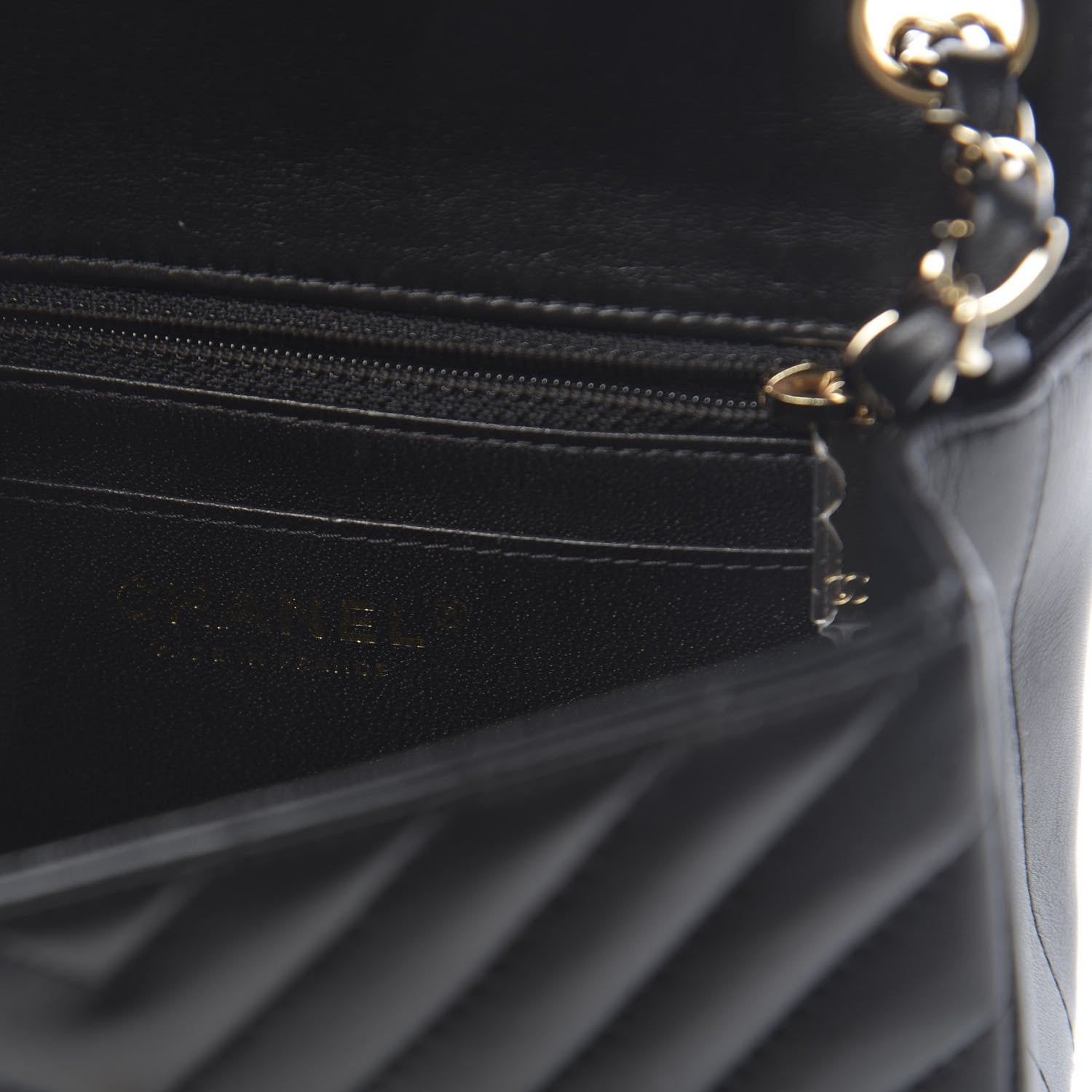 Chanel Lambskin Chevron Quilted Mini Square Flap Black 6 of 10