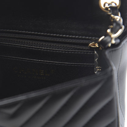 Chanel Lambskin Chevron Quilted Mini Square Flap Black 6 of 10