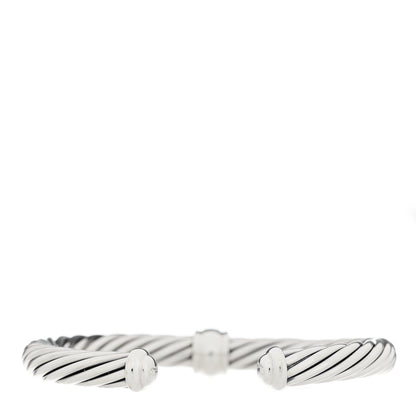 David Yurman Sterling Silver Black Diamond 7mm Cable Classics Station Bracelet 2 of 4