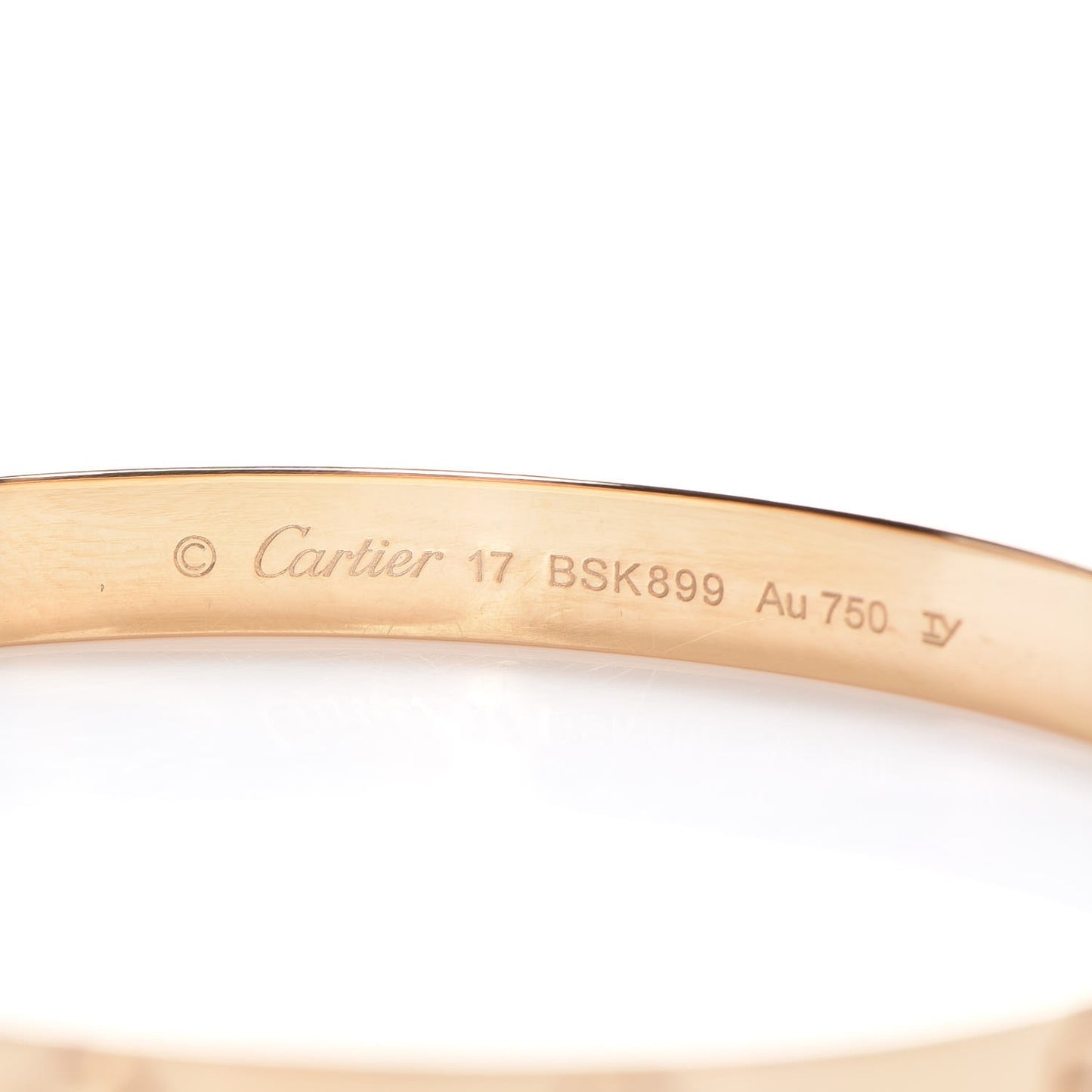 18K Yellow Gold LOVE Bracelet 17