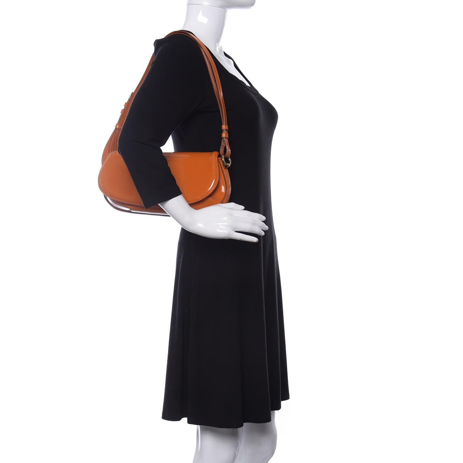 Burberry Prorsum Patent Small Lilford Shoulder Bag Orange 2 of 12