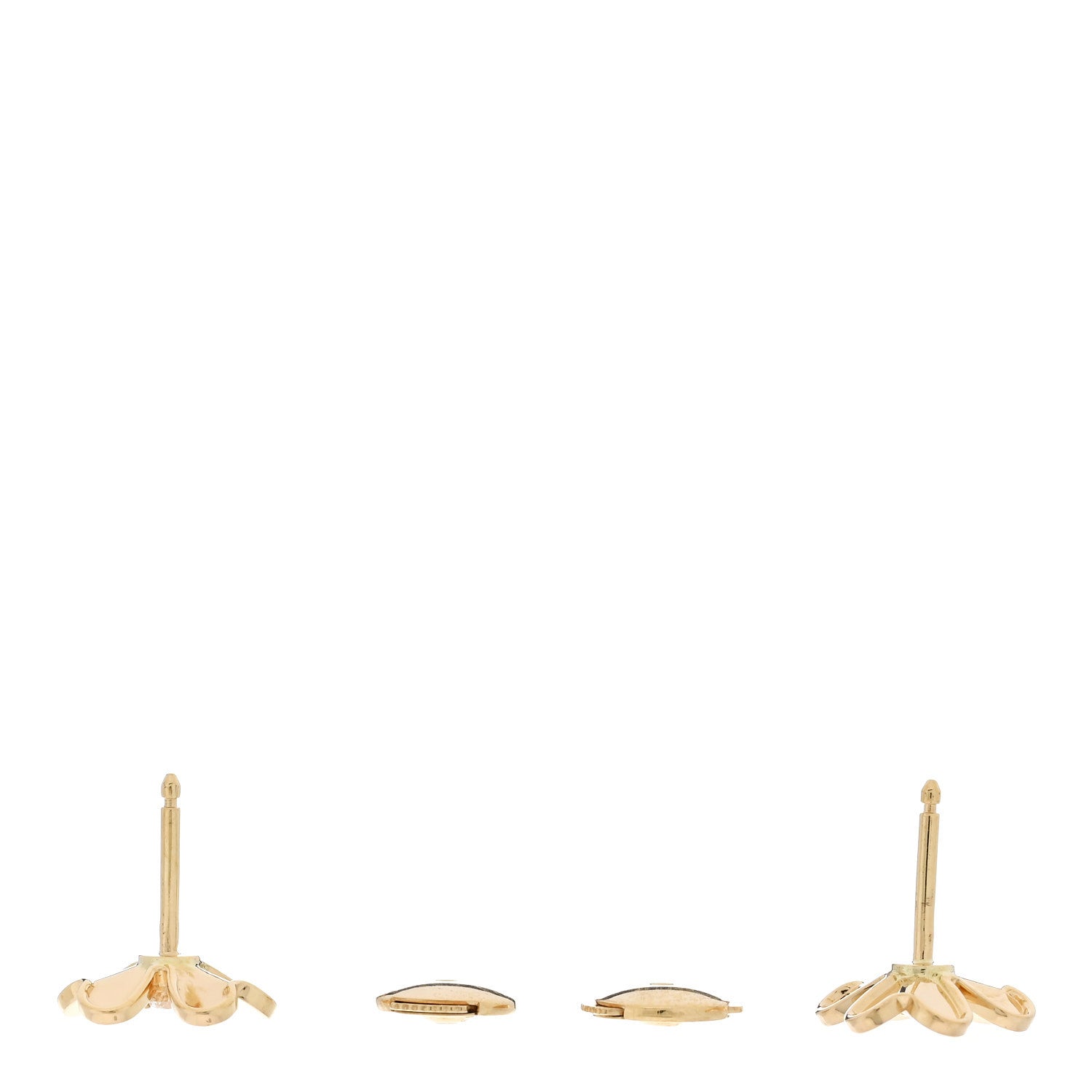 Van Cleef & Arpels 18K Yellow Gold Diamond Mini Frivole Earrings 3 of 5