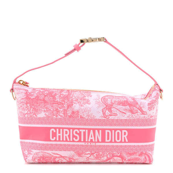 Christian Dior Canvas De Jouy Diortravel Nomad Pouch Pink 1822274