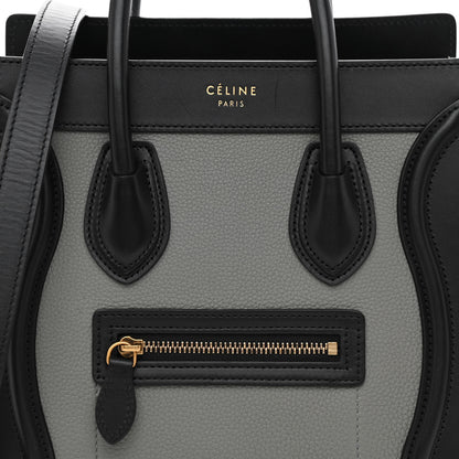 Celine Calfskin Nano Tri-Color Luggage Zinc Almond 9 of 11