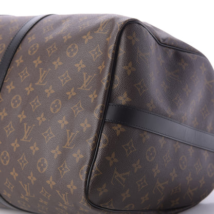 Louis Vuitton Monogram Macassar Keepall Bandouliere 55 6 of 9
