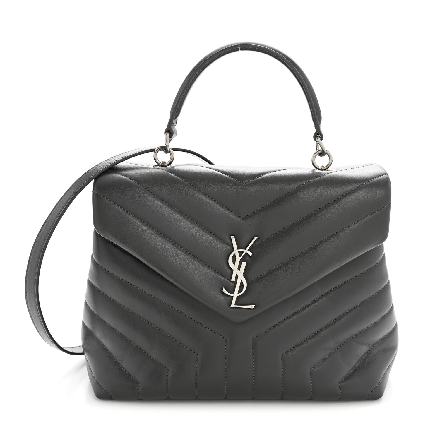 Calfskin Y Quilted Monogram Medium LouLou Satchel Storm