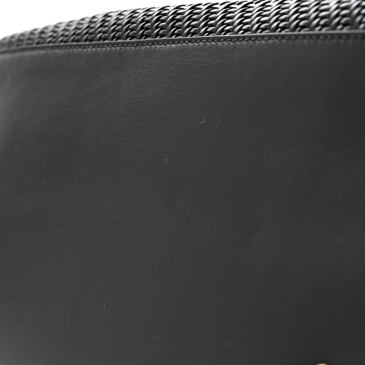 Woven Calfskin Medium Sofia Shoulder Bag Black