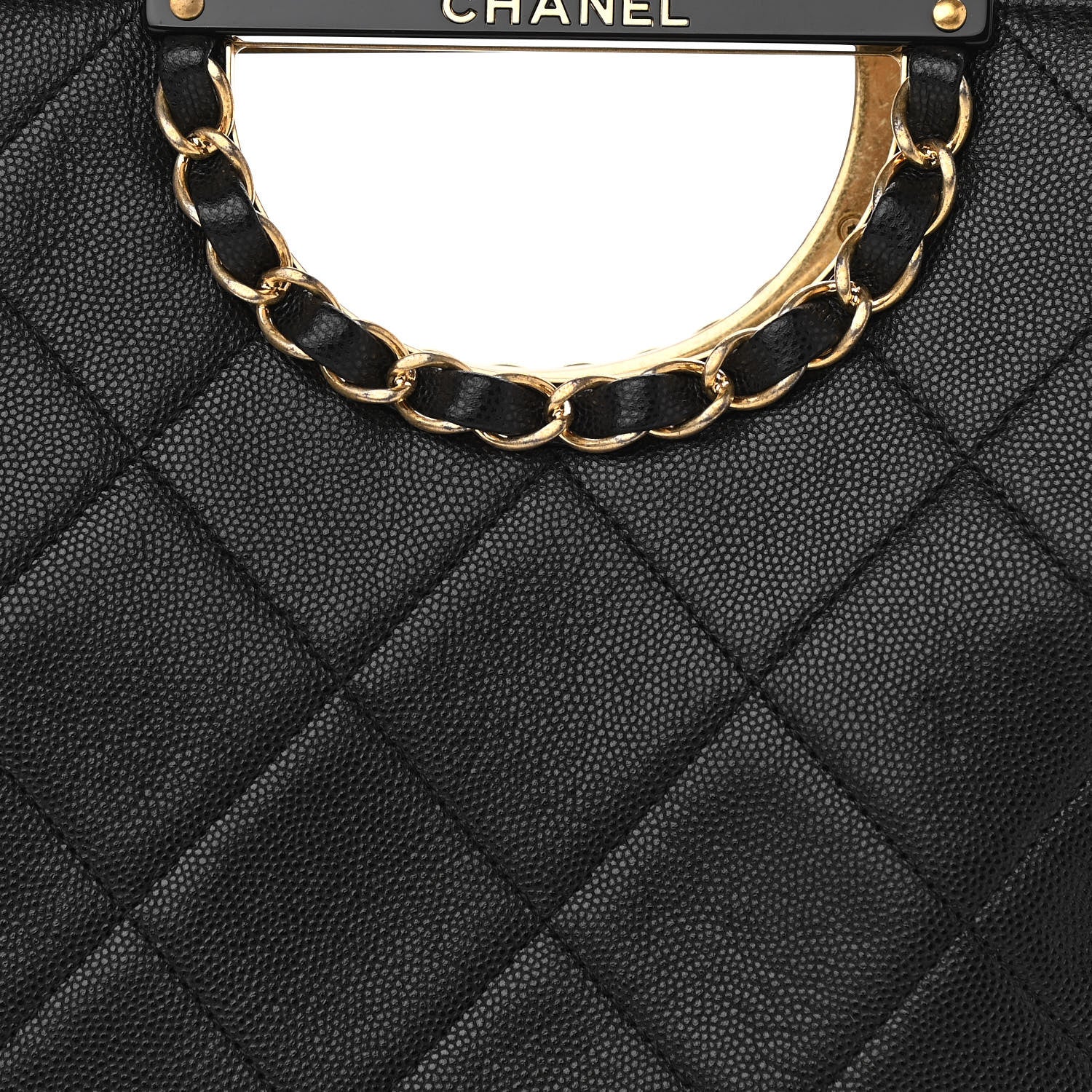 Chanel Caviar Quilted A Real Catch Shopping Bag Black 9 of 11