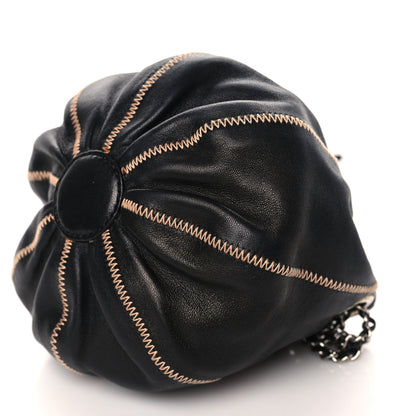 Chanel Lambskin Satin Reversible Mini Sac Cordon Black Peach 9 of 10