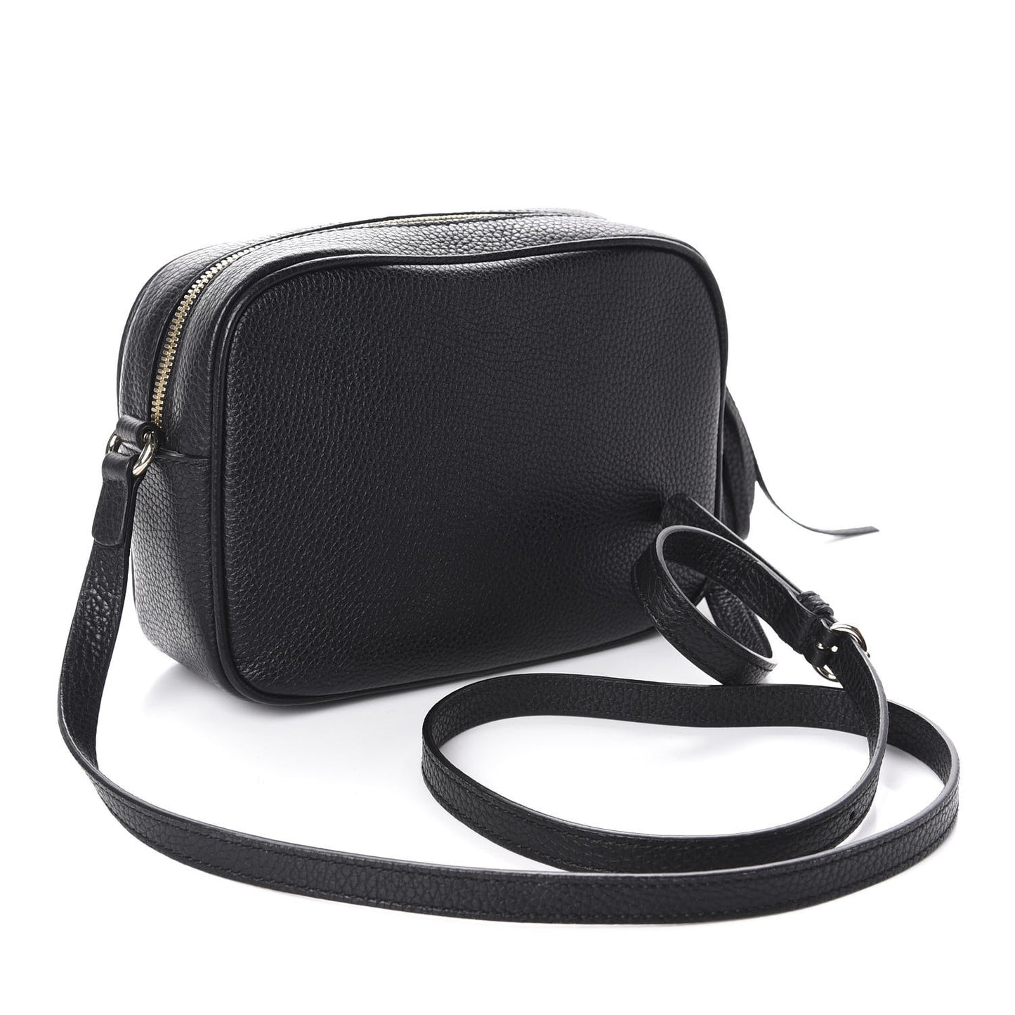Pebbled Calfskin Small Soho Disco Bag Black
