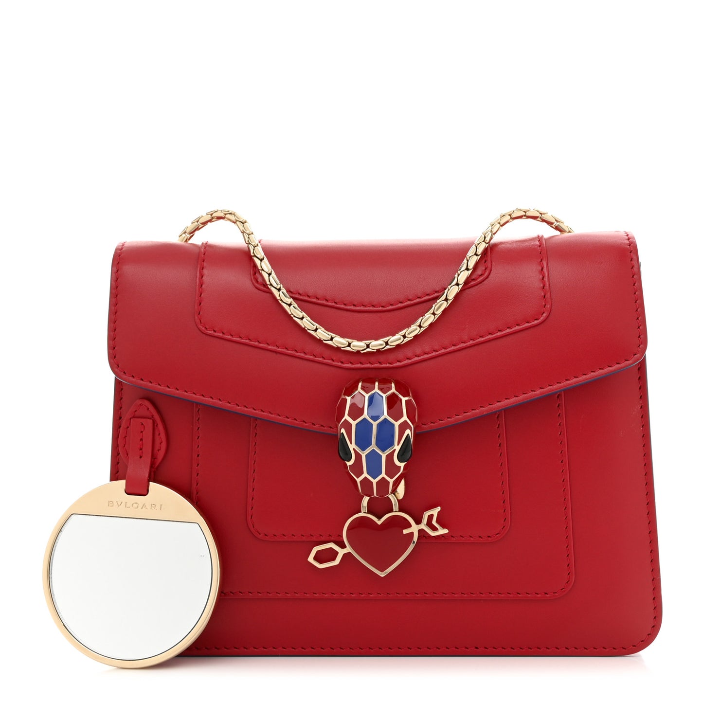 Calfskin Serpenti In Love Forever Crossbody Bag Red