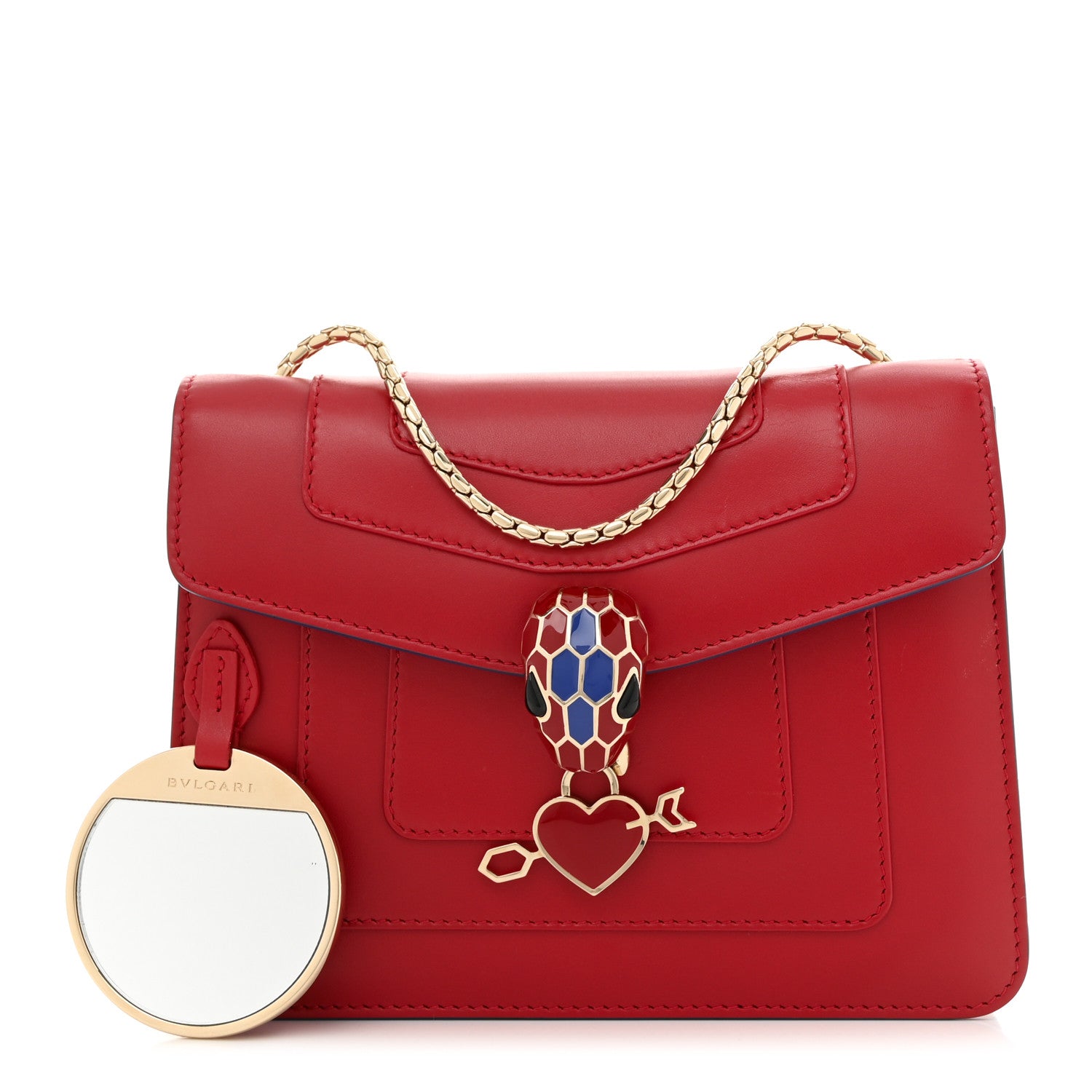 Bulgari Calfskin Serpenti In Love Forever Crossbody Bag Red 3 of 10