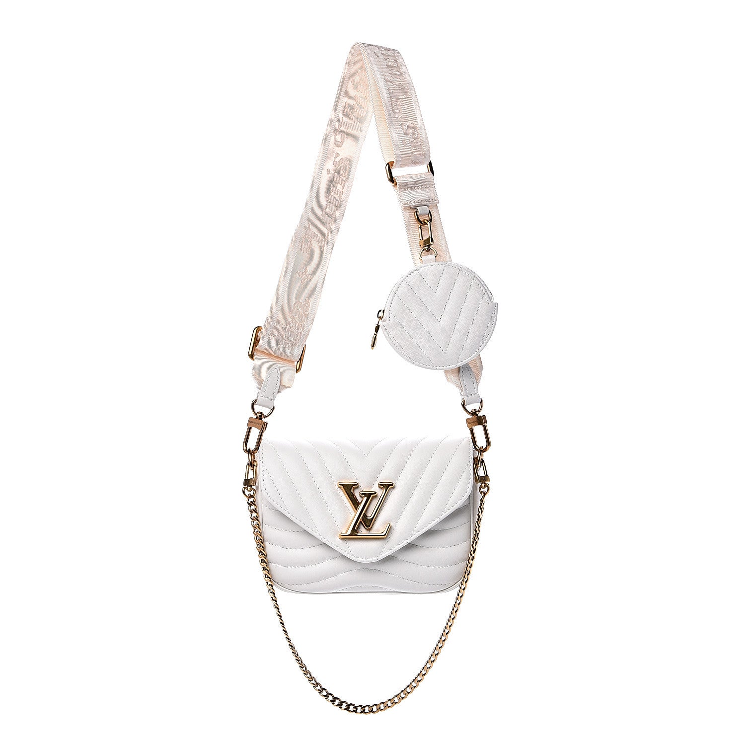 Louis Vuitton Calfskin New Wave Multi Pochette Snow 1 of 8