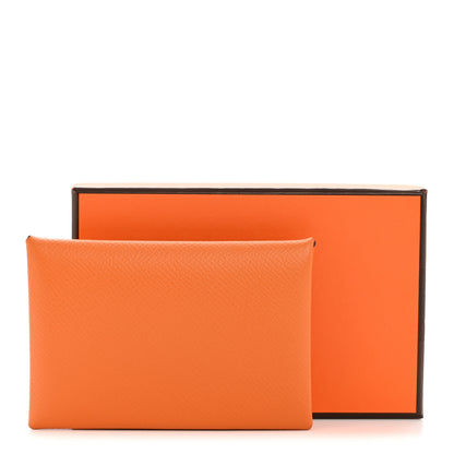 Hermes Epsom Calvi Card Case Abricot 8 of 8