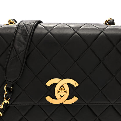 Chanel Lambskin Quilted Single Flap Shoulder Bag Black 8 of 10