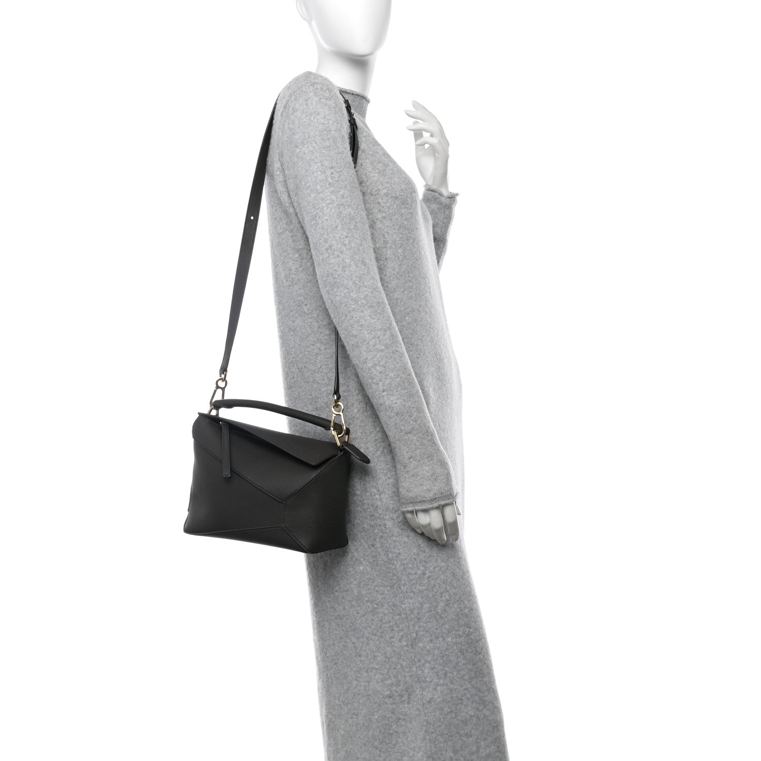 Loewe Soft Grained Calfskin Small Puzzle Edge Bag Dark Grey 2 of 11