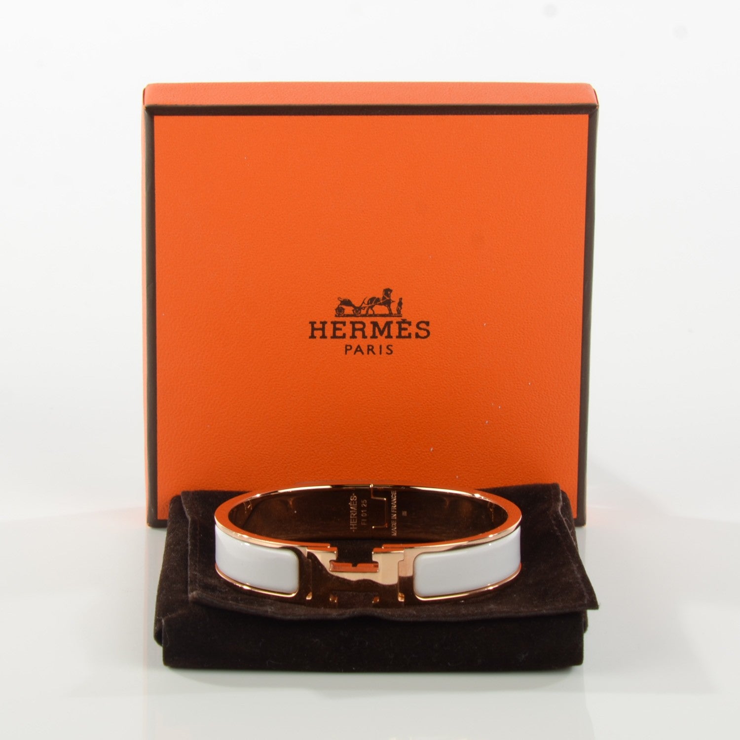 Hermes Enamel Narrow Clic Clac H Bracelet PM White 6 of 6