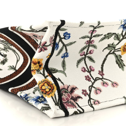 Christian Dior Raffia Embroidered Petites Fleurs Medium Book Tote White Multicolor 8 of 9