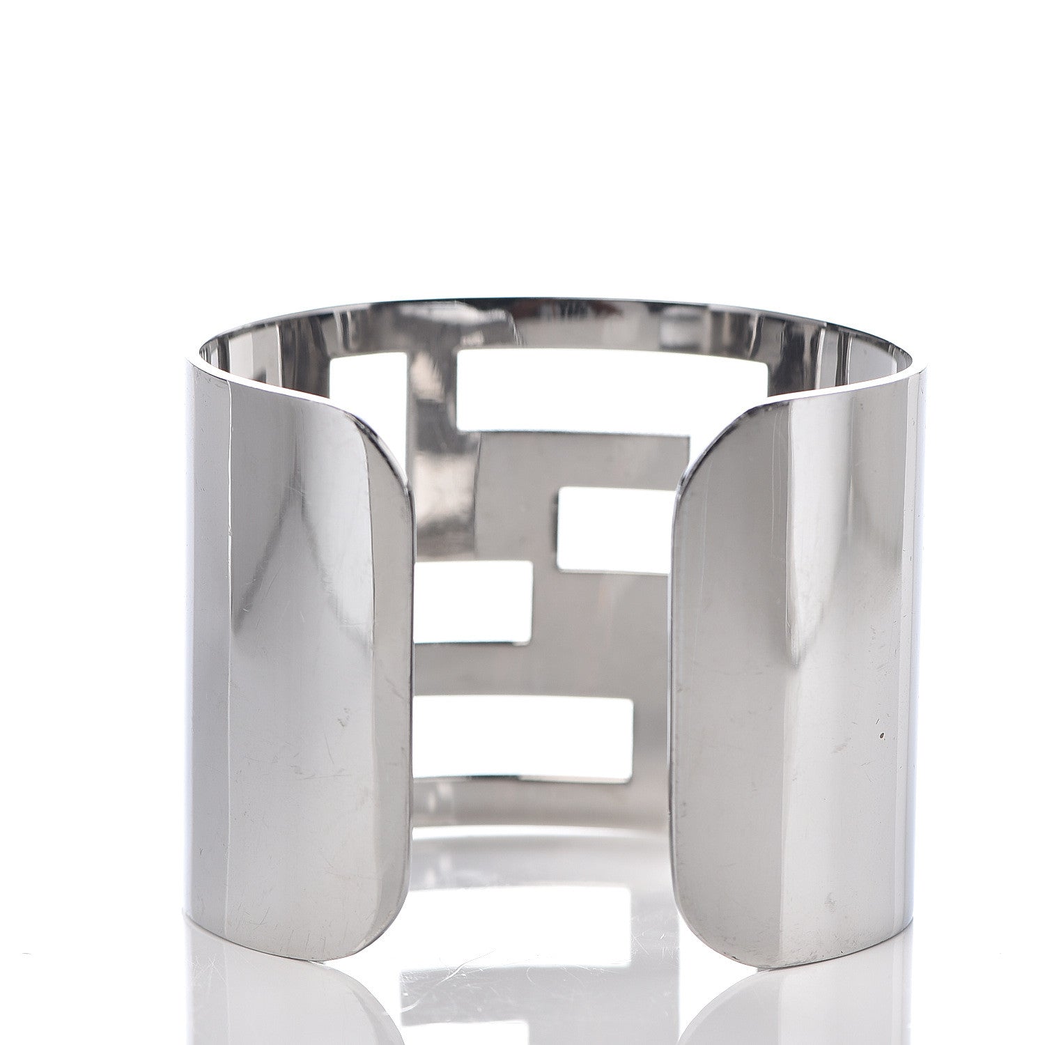 Fendi Metal FF Cuff Bracelet Silver 2 of 4