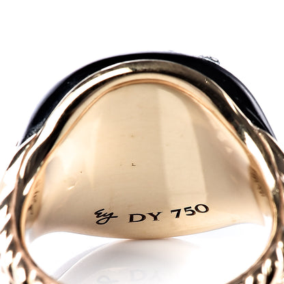 David Yurman 18K Yellow Gold Black Enamel Pinky Ring 47 4 6 of 6