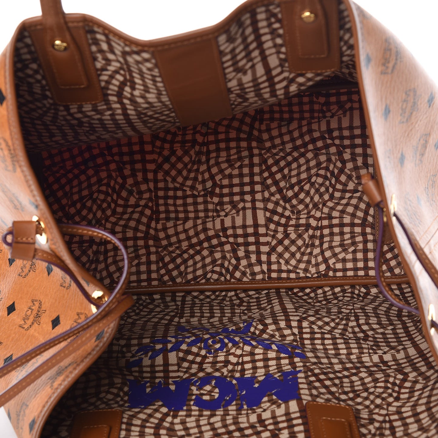 Visetos Large Liz Reversible Shopper Tote Cognac