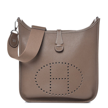 Hermes Taurillon Clemence Evelyne III PM Etoupe 1 of 8