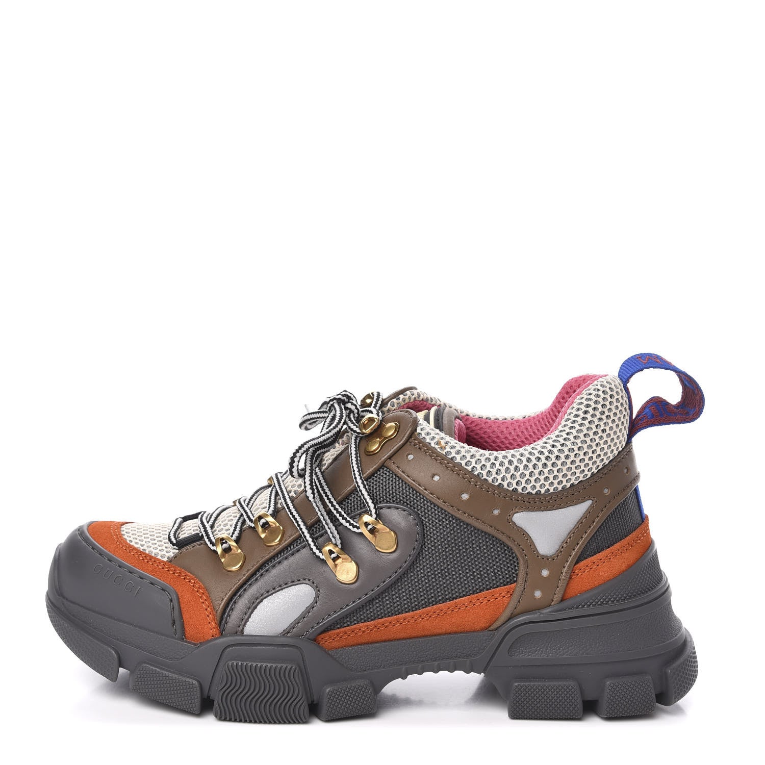 Gucci X SEGA Mesh Canvas Calfskin Womens Flashtrek Sneakers 37 White Box Pink Ardesia Loess 1 of 8