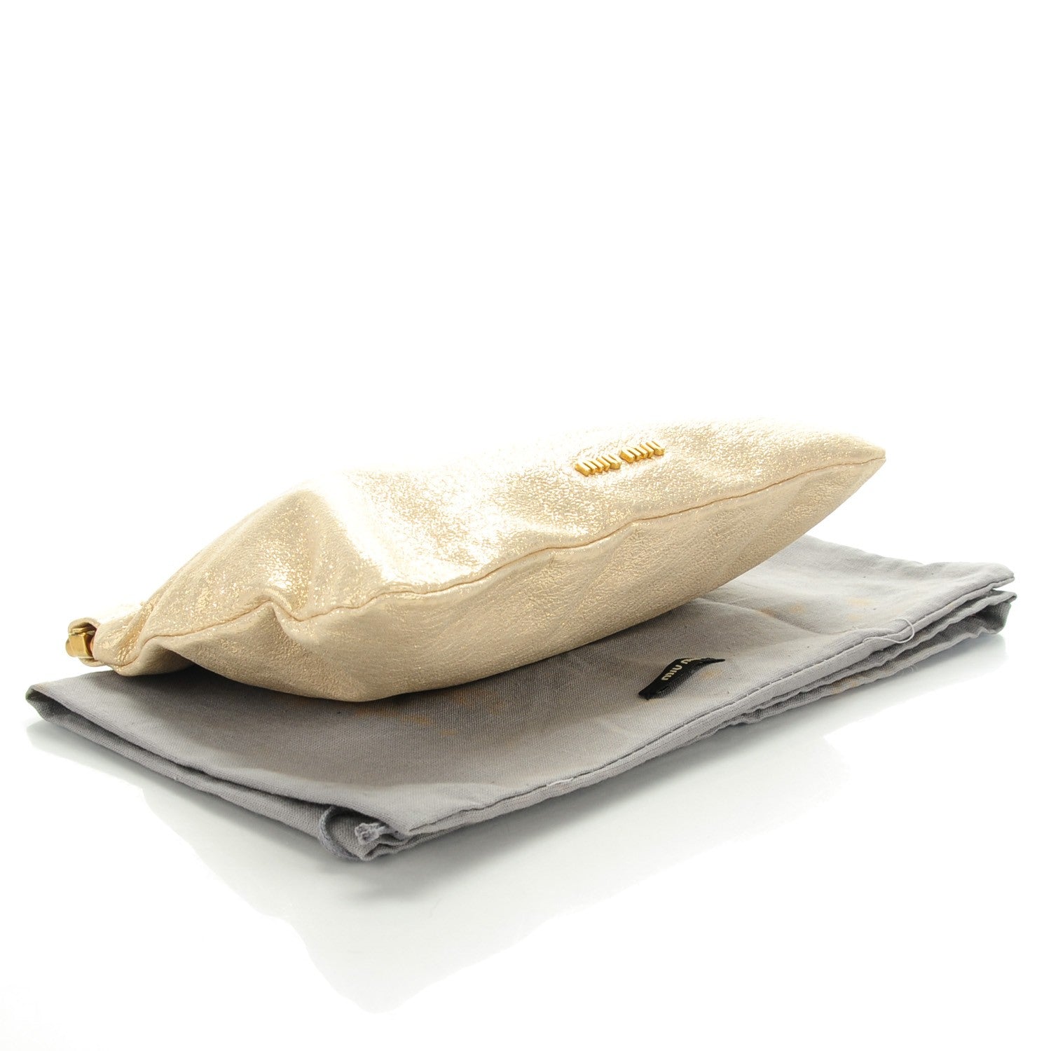 Miu Miu Metallic Frame Clutch Gold 4 of 7